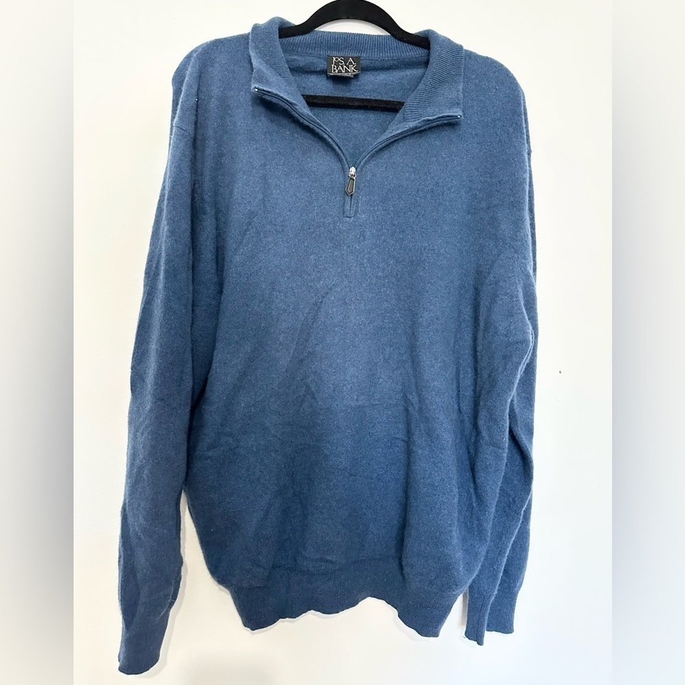 Jos A Bank XXL Traveler Collection Sweater cashmere Navy Blue